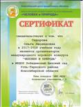 Сертификат организатора международного игрового конкурса "Человек и природа" "Мир леса" 2017-2018 уч.год Сертификат организатора международного игрового конкурса "Человек и природа" "Мир леса" 2017-2018 уч.год