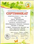 Сертификат организатора международного игрового конкурса "Человек и природа" Сказки о дружбе", 2019-2020 уч.год Сертификат организатора международного игрового конкурса "Человек и природа" Сказки о дружбе", 2019-2020 уч.год